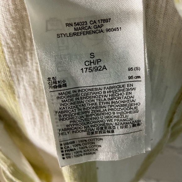 Gap Green/White Striped Short Sleeve T-Shirt w/Pocket - Picture 6 of 7